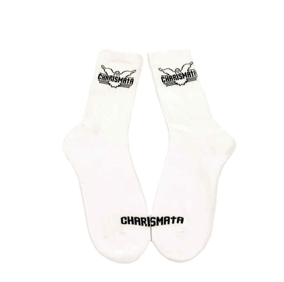 Charismata Crew Socks - Black/White